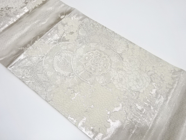 鼓に花模様織り出し袋帯